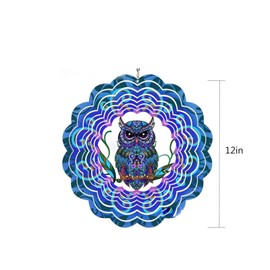 Vokowin Owl Metal Wind Spinners, Owl Gifts for Women Mom Grandma Wife, Hanging Wind Spinner 3D Windmill Magical Wind Powered for Outdoor & Indoor Decor Ornament Gifts (K420-1)