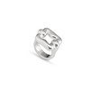 UNOde50 Sterling Silver Plated Alloy Square Shape Ring, Sterling Silver