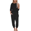 Ekouaer Womens Pajama Sets Long Sleeve Sleepwear Round Neck Nightwear