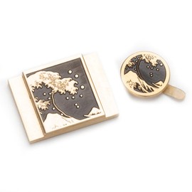 Kanagawa Wave Pattern Camera Hot Shoe Cover Shutter Button for Sony A1 A7C A7CR A7CII A7R A7M2 A7M3 A6700 A6600 A6500 A6400 A6300 (Copper Alloy-Set)