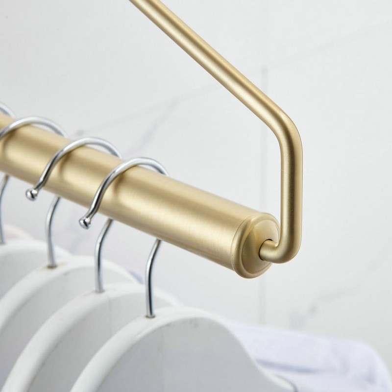 Folding Clothes Hanger Gold Brushed Drying Clothes Rack Wall-Mounted Space
