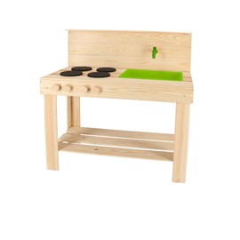 Children's Mud Outdoor Mud Game Kitchen Large Wood with Washing Basin Garden