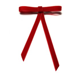 EmilyRose Couture Small Velvet Hair Bow Collection (Alligator Clip, Red)