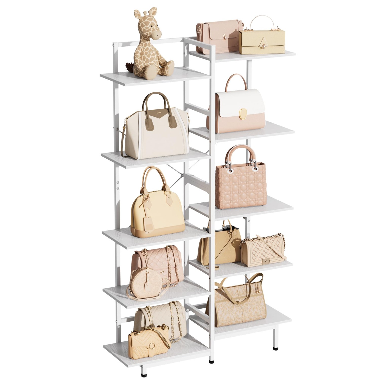 Aquzee Large Purse Rack Stand, 5 Tier Purse Display Shelf, Purse ...