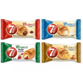 7Days Soft Croissant Variety Chocolate Vanilla Strawberry Caramel (Pack of 24)