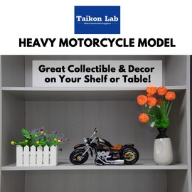 TAIKONLAB Vintage Motorcycle Building Block Toy Set, Collectable Heavy Motorcycle Clamping Blocks, Model Kit, Gift for Children and Adults (445 Pieces)