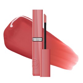L'Oréal Paris Infallible Laque Resistance, Labial Líquido con Acabado Brillante, Brillo Instantáneo y Color de Larga Duración Hasta por 16h, Tono Le Nu Rose 600