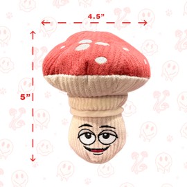 Bark Bros - Funny Plush Dog Toy - Squeaky Dog Toys Funny Parody - Dog Gift - Dog Birthday Toy - Cute Dog Toys - Puppy Stuff - Puppy Gifts (Mushroom Dog Toy)