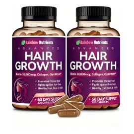 2pcs Rainbow Nutrients Vit. Crecimiento Cabello 120 Cápsulas                                                                                          