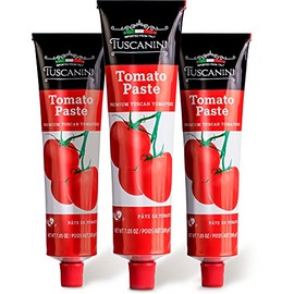 Tuscanini Premium Double Concentrated Tomato Paste Tube, 7.5oz (3 Pack) Made with Premium Italian Tomatoes