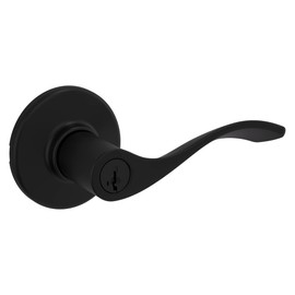 Kwikset Balboa Keyed Entry Lever Featuring SmartKey Security™ in Matte Black