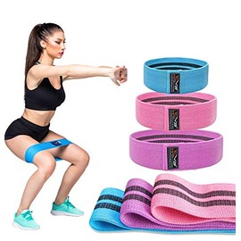 EVO Ladies Resistance Bands Elastic Legs Exercise Fitness Loop & Expanders HIP CIRCLE Booty Circles Glute Ideal for Yoga, Pilates, Squats, Gym, Butt Exercises [SET OF 3 or Single] (PURPLE, Small)