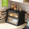 BMOSU Large Bread Box Double Layer Bamboo Bread Box for