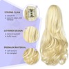 ShulaSHOP ponytail extension,16" claw clip hair extensions ponytail short curly