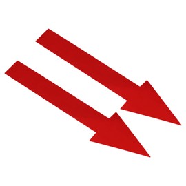 PATIKIL 8"x2" Arrow Sticker, 10 Pack PVC Removable Self Adhesive Waterproof Floor Decal Wall Marking Arrow Sign for Road Instructions, Red