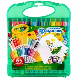 Crayola Pip-Squeaks Washable Marker Set (65ct), Coloring Set, Art Supplies for Kids, Drawing Kit, Kids Travel Activity, Craft Essentials, 4+