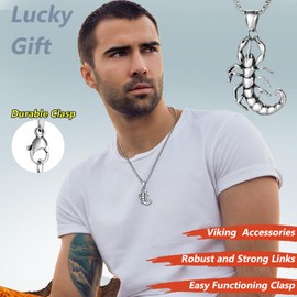 DXIUORF Punk Necklaces, Stainless Steel Octopus/Eagle/Chameleon/Dragon Head/Scorpion Pendant, Hip Hop Necklace Gifts for Cool Men Women