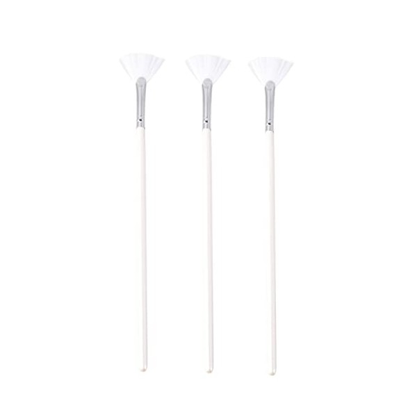 3Pieces Mask Long Handle Fan Shape Professional Skin Care Mask