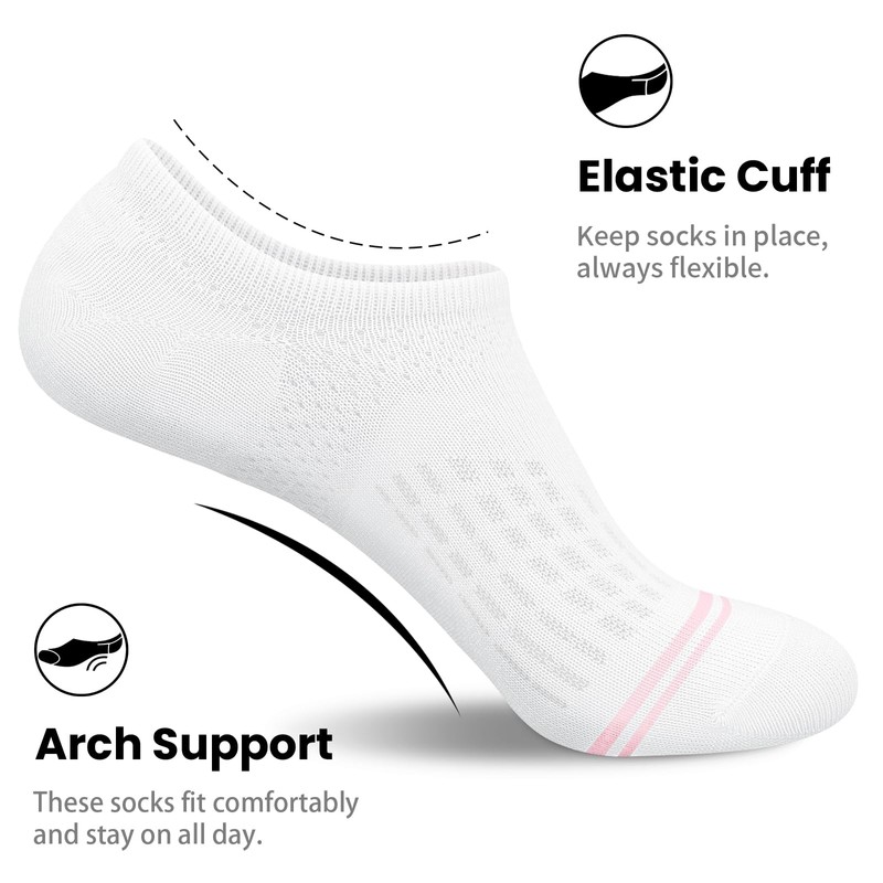 wernies No Show Socks Womens 10 Pairs Low Cut Ankle