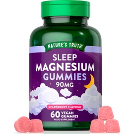 Magnesium Gummies | Magnesium Citrate with Vitamin C | 60 Vegan Gummies - Great Tablet Alternative | Strawberry Flavour | by Nature's Truth