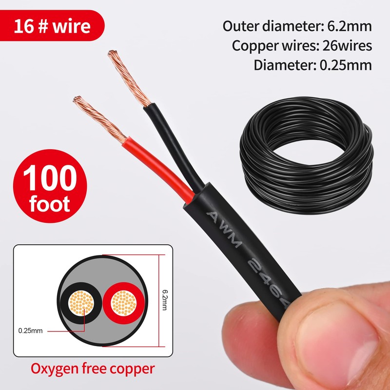 16 Gauge Electrical Wire 2 Conductor,16 AWG Electrical Wire Stranded