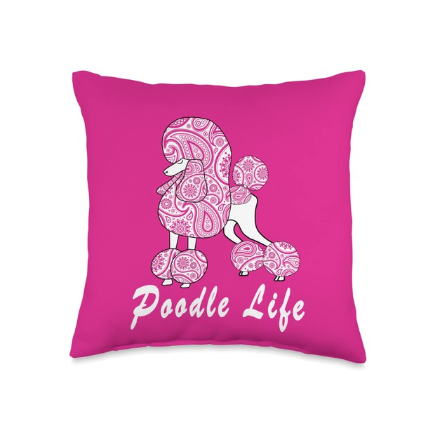 Paisley Poodle For Standard Poodle Lovers Throw Pillow