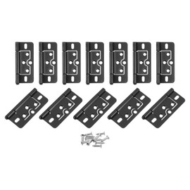 sourcing map 12Pcs 3x1.4 Inch Door Hinges Non-Mortise No Noise Bifold Door Hinges Plating for Cabinet Furniture Window Wardrobe with Screws, Dark