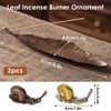 Set of 4 Incense Sticks Holders, Leaves and Snails Incense