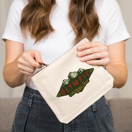 Olympic National Park, Washington, Mountains, Green, 100% Cotton Zipper Pouch, Travel Accessory, Go Bag