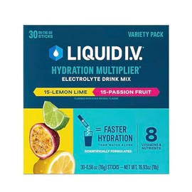 Liquid I.V. Hydration Multiplier Variety Pack, Lemon Lime & Passion Fruit 30ct