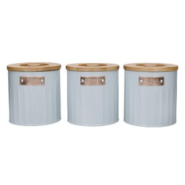 KitchenCraft Storage Canisters, Light Blue, 3 Pieces, Gift Boxed