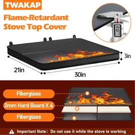 Gas Stove Covers For Gas Stove Top Keep clean, Gas Stove Top Sapce Extend, Upgrade 3-layer Cover with built-in hard board,30" x 21" Waterproof Foldable Gas Stove Top Covers