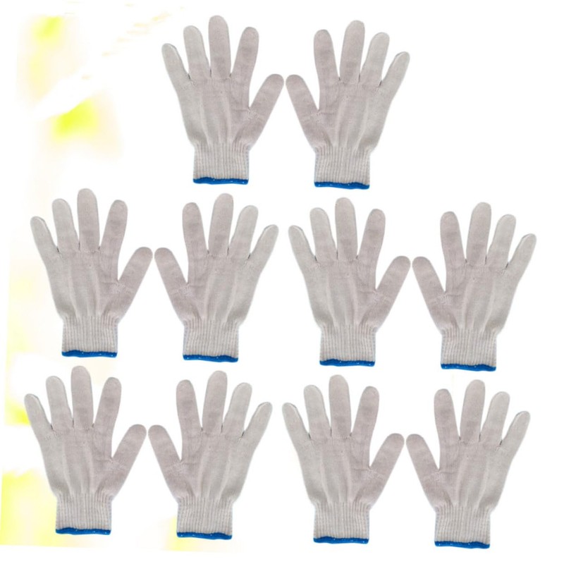 Operitacx 10pcs Wearproof Cotton Yarn Gloves Durable Protective Gloves for
