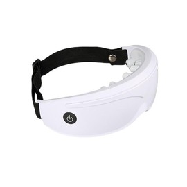 Eye massager with heat and vibration with massage and voice prompt function with bluetooth music eye protector rechargeable eye mask to relieve eye - Color: White