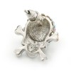 20mm L/AB Crystal Skull & Crossbones Stud Earrings/Silver Tone