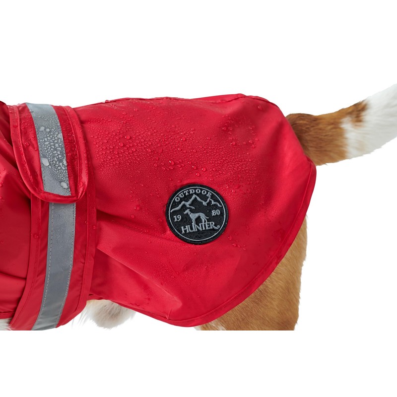 Hunter Uppsala Rain Dog Raincoat with Reflective Stripes, 30, Red