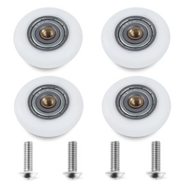 Oualhoo 27mm Shower Door Rollers Replacement Part, 304 Stainless Steel Shower Door Wheels Runners, Bathroom Sliding Track Wheels, 4PCS