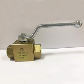 Taixin Hydraulic High Pressure Ball Valve 1/2'' NPT 5800PSI Hydraulic Valve Shut-Off KHB Hydraulic Ball Valve Yellow