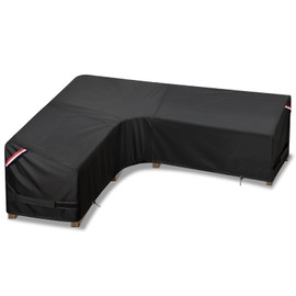 KylinLucky Patio Sectional Sofa Cover L-Shaped,83"X 104" Waterproof Outdoor Sectional Couch Cover Black