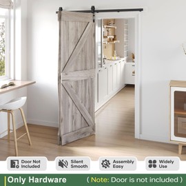 Roymelo 64" Bifold Sliding Barn Door Hardware Track Kit,Side Mounted Black J Shape Roller,Smoothly and Quietly,Assembly Easy,Fit Double 30" Bi-Folding Doors (Door Not Included)