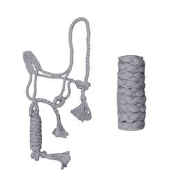 RESISTANCE Mule Tape Halter - Horse Size with 10ft Lead - Multiple Colors (Black, Purple, Red, White, Royal Blue) (Grey)