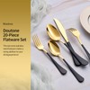 Moxinox 20-Piece Black & Gold Silverware Set, 18/0 Stainless Steel