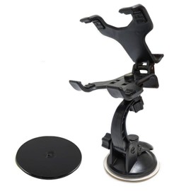 Ramtech Universal Car GPS Windshield Dual Clip Mount and Dash Disc Kit, Suction Cup Holder with 360° Rotating Bracket, Compatible with 3.5" 4.3" 5" 6" Garmin Nuvi GPS, WMDK