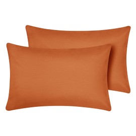 Oxford Homeware Pillow Cases 2 Pack Brushed Microfiber – Standard Pillowcases Fade Resistant Pillow Cover Envelope Closure Rust Pillow Covers (50 x 75 cm)