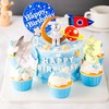 9 Pcs Happy Birthday Cupcake Toppers,Mirror Acrylic Cupcake Toppers,Mini Butterfly