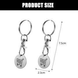 2 Pcs Handcart Tokens, Trolley and Locker Coin, Trolley Coin Keyring, New shape Token Supermarket Keyring – Durable Metal Shopping Token with Key Clip – Ideal for Locker & Trolley Use (Sliver)