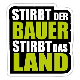 Spreadshirt Bauern Demo Strike Dies The Farmer Dies The Land Sticker 9.2 x 10 cm Vinyl Sticker Waterproof Matte White