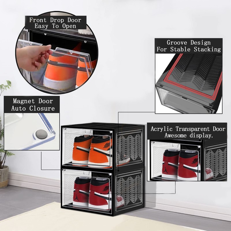 Shoe Boxes Shoe Containers Shoe Organizer for Closet, Shoe Storage
