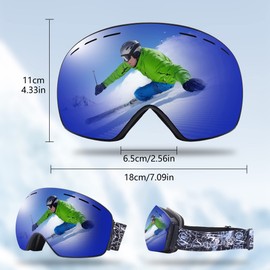 SooGree Snow sport Goggles -Ski Goggles Snowboard Goggles Men, Women & Youth-Snow Goggles Glasses UV Protection Anti-Fog (GH2081-blue)