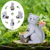 Cat Garden Statues Outdoor, Solar Cat Statues, Decoration with Cat